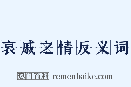 哀戚之情反义词是什么意思的图片